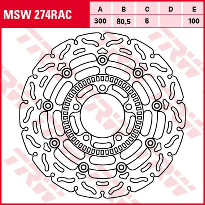 Víkendová Akce TRW ZF přední brzdový kotouč KAWASAKI ER-6F/N 06-16, KLE 650 VERSYS 07-, VULCAN 650S 15-, (300X80,5X5mm) WAVE