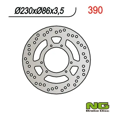 Aktuální NG brzdový kotouč přední YAMAHA DT 125R 88-05, TT 350 85-95, TT 600 84-92, YZ 250 85-89, YZ 125 88, 90-91 (230X86X3,5) (6X6,5mm)