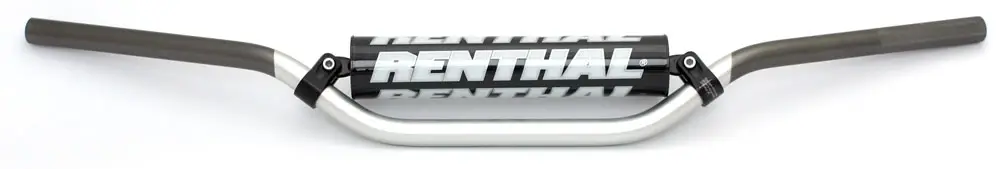 Originální RENTHAL řidítka 7/8 (22mm) MX HANDLEBAR SILVER/GREY VILLOPOTO / STEWART PADDED barva stříbrná/šedá s chráničem